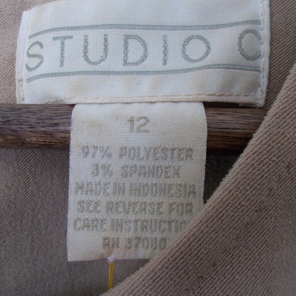 Vintage Studio C Tan Camel Maxi Modest Sleeveless Dress Sz Medium - Picture 4 of 4